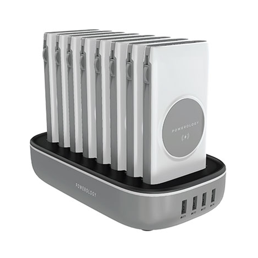 [PPBCHA1081-WH] Powerology 8 in1 Station 10000mAh 20W PD QC Wireless Power Bank Built-in Cables (White)