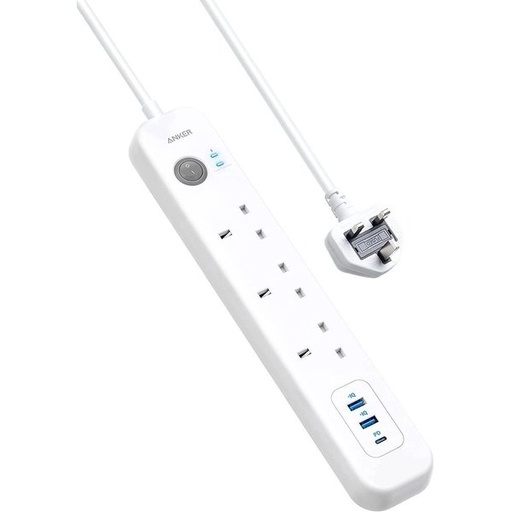[A9136K21] Anker PowerExtend USB-C 6-in-1 PowerStrip (White)