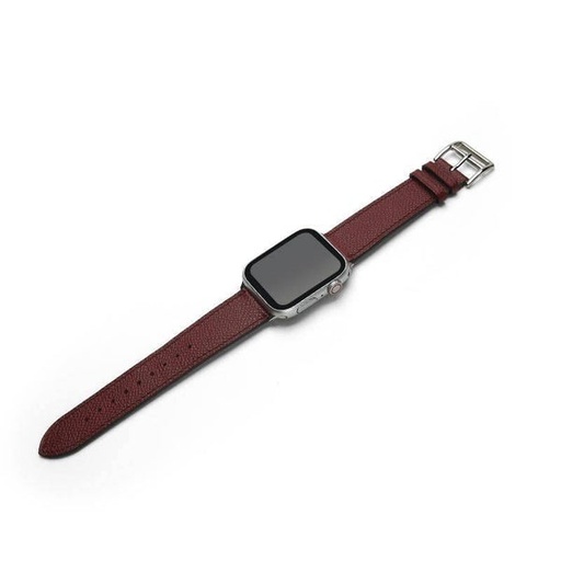 [BY9003-BU] Affluent Leather Apple Watch Band 42/44/45mm (Epsom Burgundy)