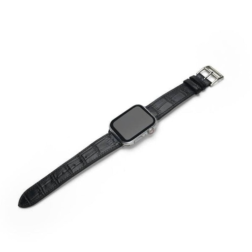 [BY9002-BK] Affluent Leather Apple Watch Band 38/40/41mm (Croco Black)