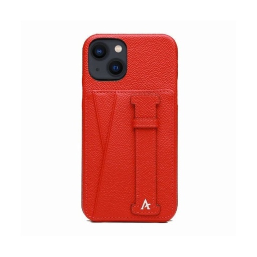 [BG21053-RD] Affluent Leather Card Holder Case for iPhone 13 (Epsom Red)