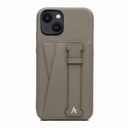 Affluent Leather Card Holder Case for iPhone 13 (Epsom Grey)