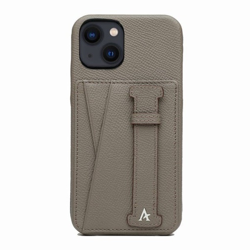 [BG21053-GY] Affluent Leather Card Holder Case for iPhone 13 (Epsom Grey)