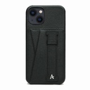 Affluent Leather Card Holder Case for iPhone 13 (Epsom Black)