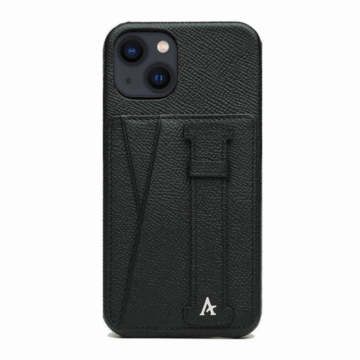 [BG21053-BK] Affluent Leather Card Holder Case for iPhone 13 (Epsom Black)