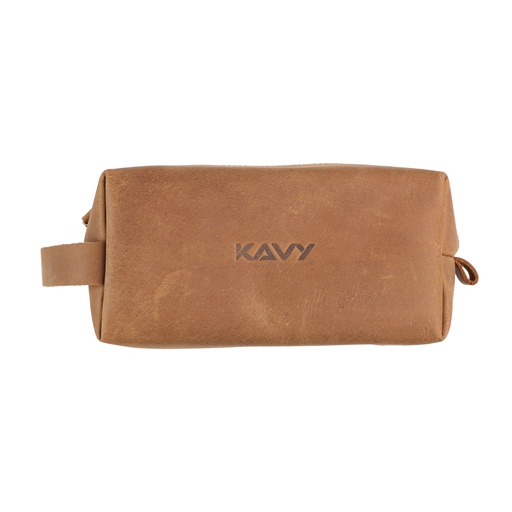 [EV1904-BRN] Kavy Leather Pouch Bag (Brown)